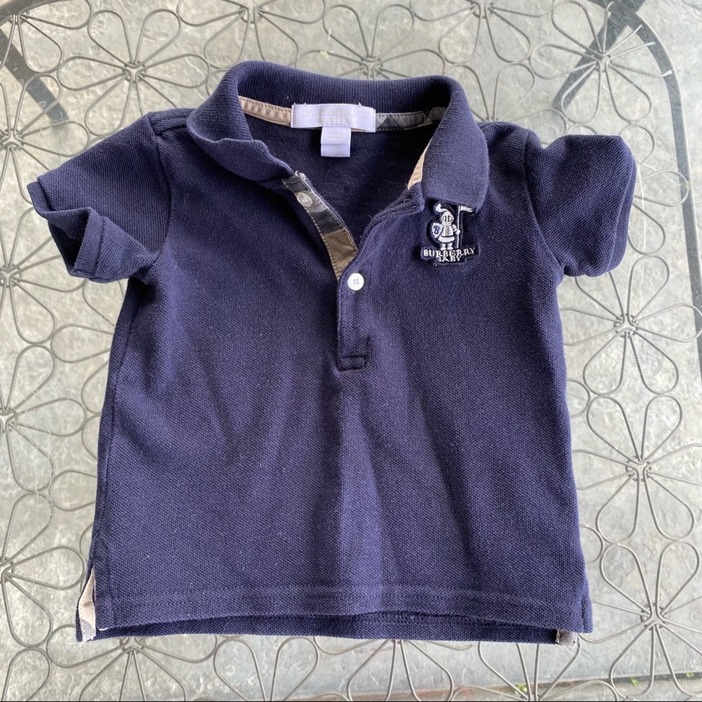 Burberry navy collared shirt for 12 months